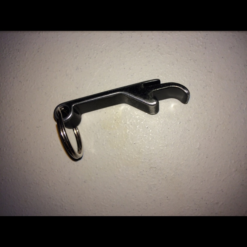 Black Lightweight Bottle Opener Keychain